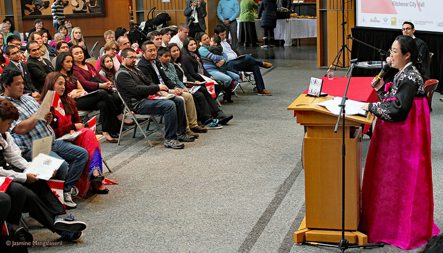 Jennifer giving speech at citizenship ceremony